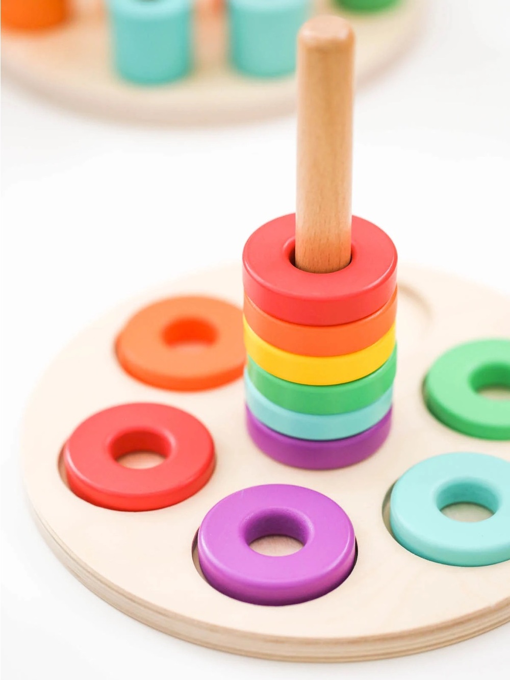 LOVEVERY Wooden Rainbow Ring Stacker